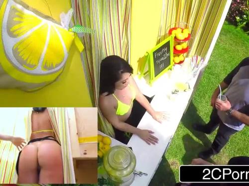 Kristina rose puts her buttocks on the line when serving customers lemonade